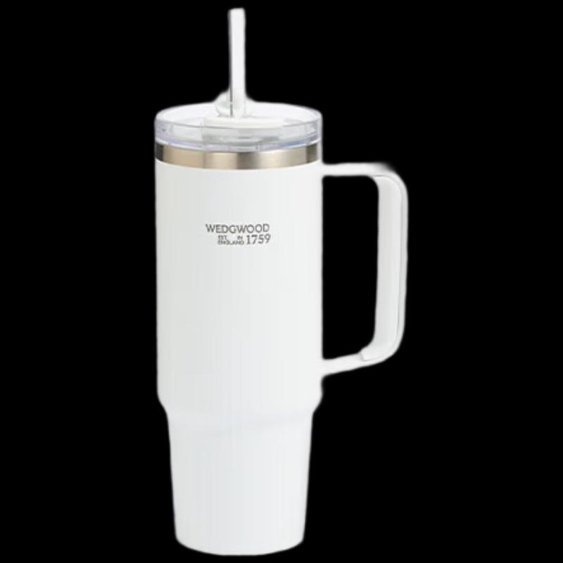 WEDGWOOD Embossed Pastel Insulated Straw Tumbler 888ml