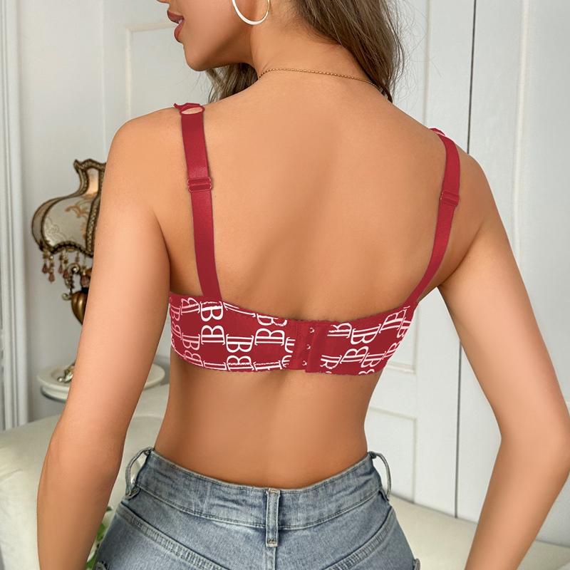 Polstret Bh for kvinner Bling Bling Diamantstropper Brevtrykk bøyle-BH Sexy Comfy Push Up BH Undertøy B Cup Undertøy