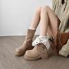 Thick-soled Velvet Martin Boots for Women's Autumn and Winter New Warm Snow Boots Retro Heightening Long Tube
