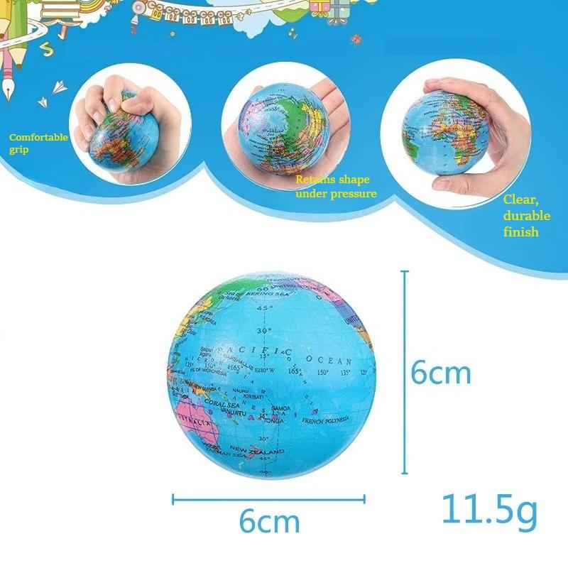 Earth Shape Pet Fetch Toy 6Pcs Soft PU Foam Toss Catch Ball for Outdoor Dog Exercise Interactive Play Training Fun
