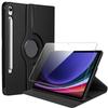 Case + Tempered Glass - BOOLING - Samsung Galaxy Tab S9 - 360° Rotatable - Multi-Angle - Black