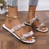 Fashion Fashion Flat Heel Bowknot Slippers Women 2025 Summer Plus Size 36-43 Beach Sandals Woman Comfortable Non Slip Ladies Slides