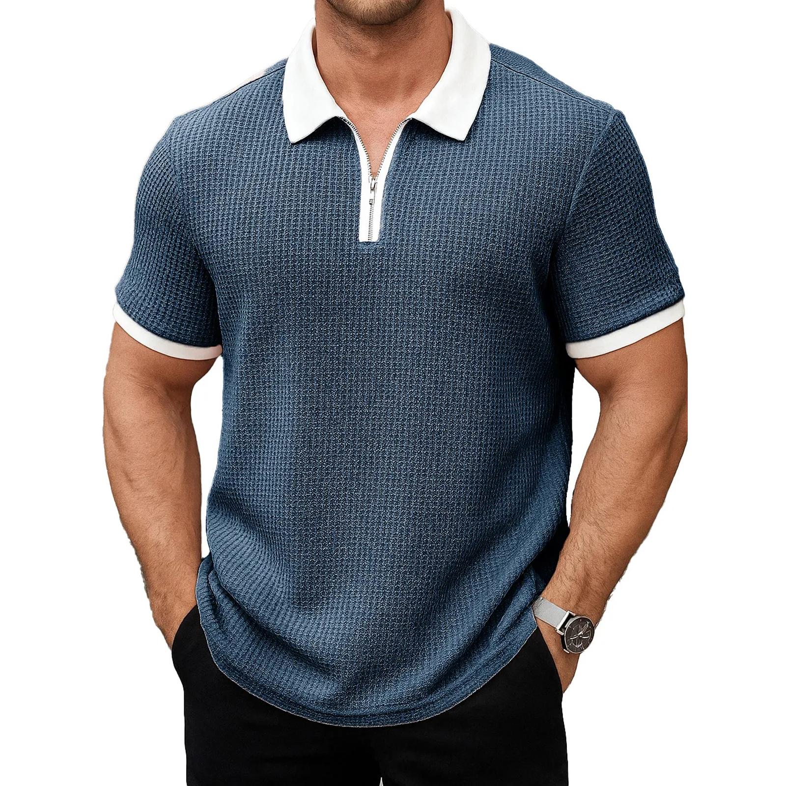 

Men s Casual Collared Short,sleeved Shirt XXXL Темно-синій