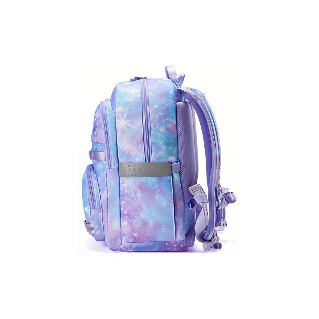 FILA Zipper Closure Nylon Backpack Medium Size Unisex Backpack Lavender K18B411103FPU