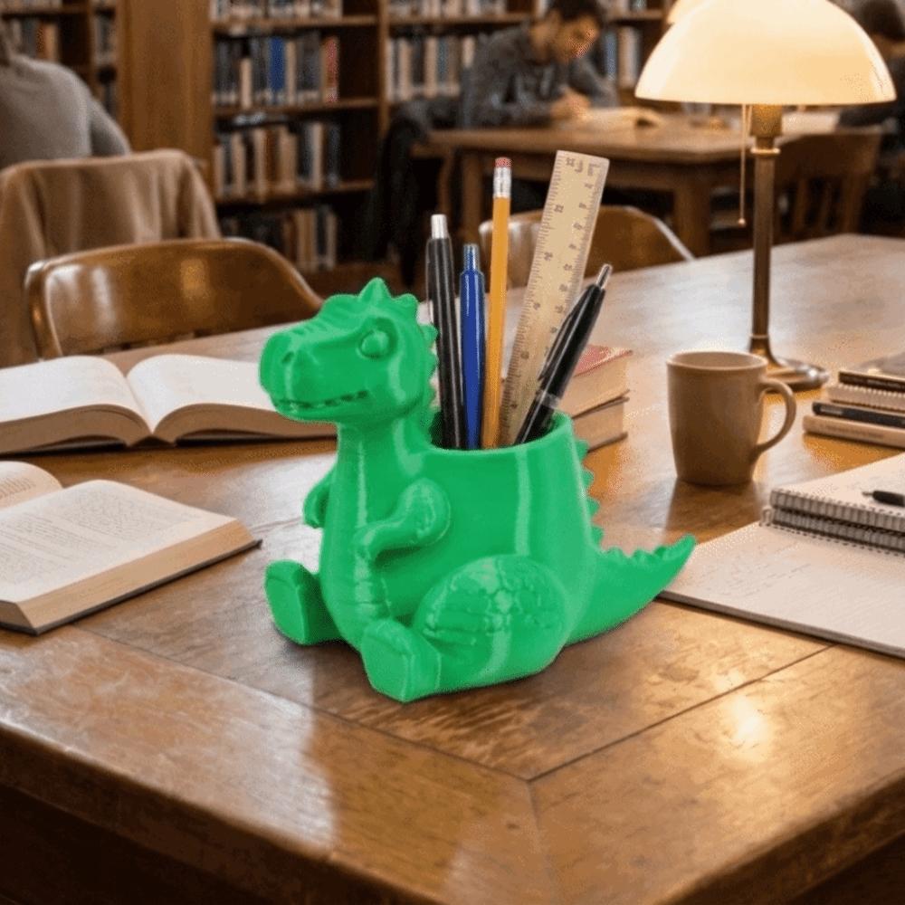 Cute Desk Organizer 3D Printed Pencil Holder Multi-Functional Dinosaur Pen Holder Desk Decor