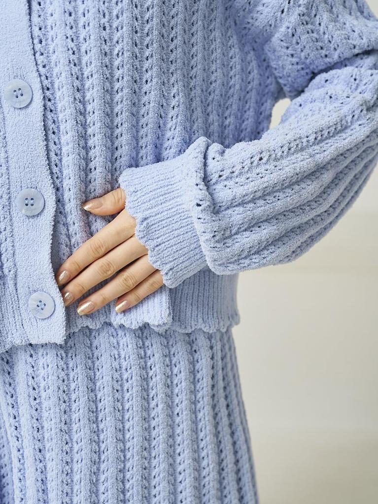 Gelato Pique Crochet Cardigan PWNT252053BLUF