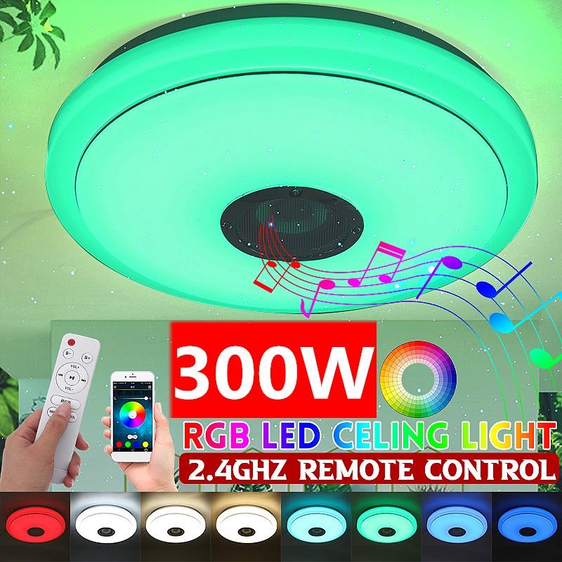 300W 12.99inch LED Bluetooth Music Speaker Lamp Remote+APP Control RGB Ceiling Lights Dimmable Modern Smart Home Party LED Ceiling Lights