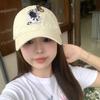 Cute Cartoon Labeled Dog Butterfly Soft Top Baseball Cap Showing Face Sweet Girl Versatile Baseball Cap