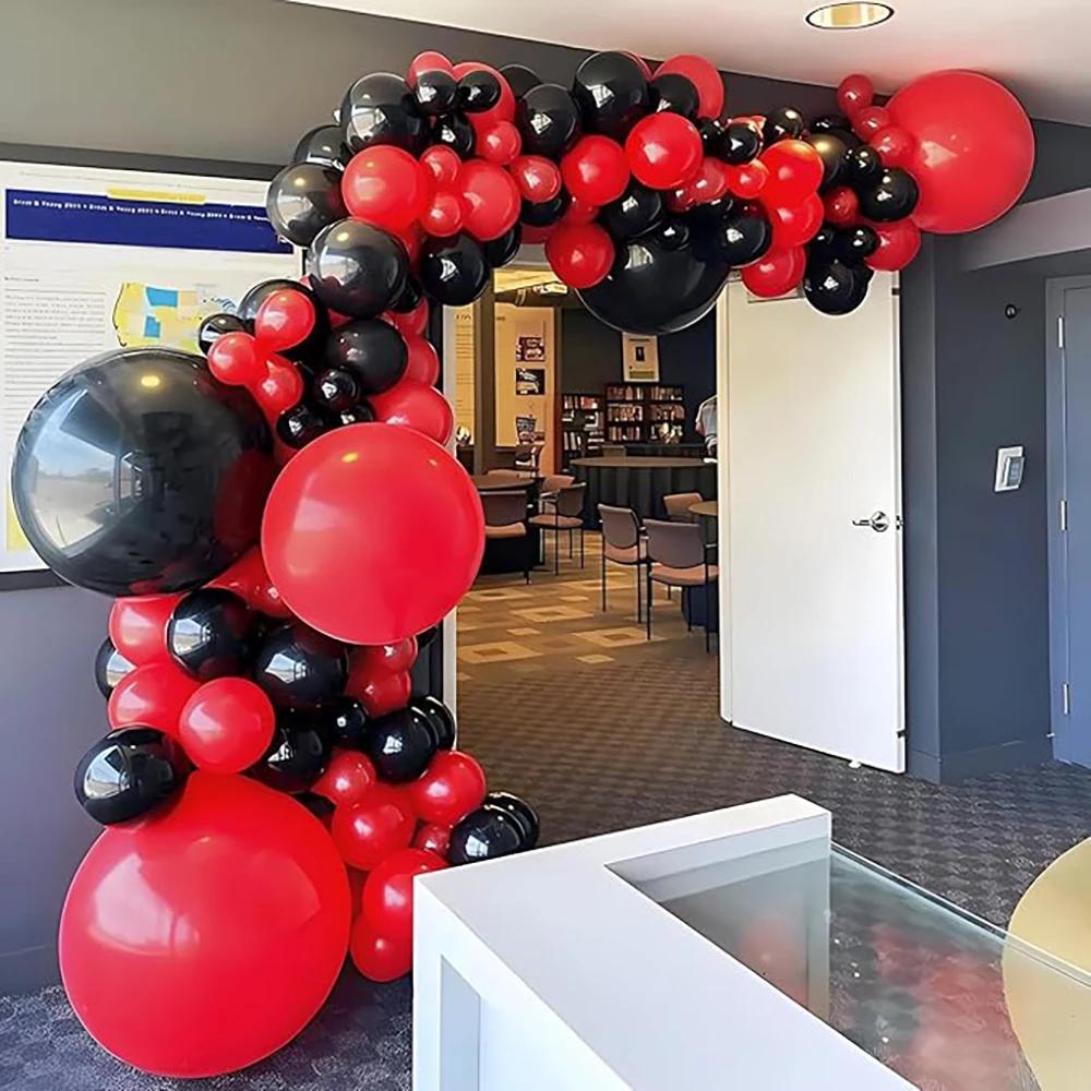 Black Red Balloons Garland Arch Kit Graduation Baby Shower Valentine Day Decor Wedding Anniversary Kid Birthday Party Decoration
