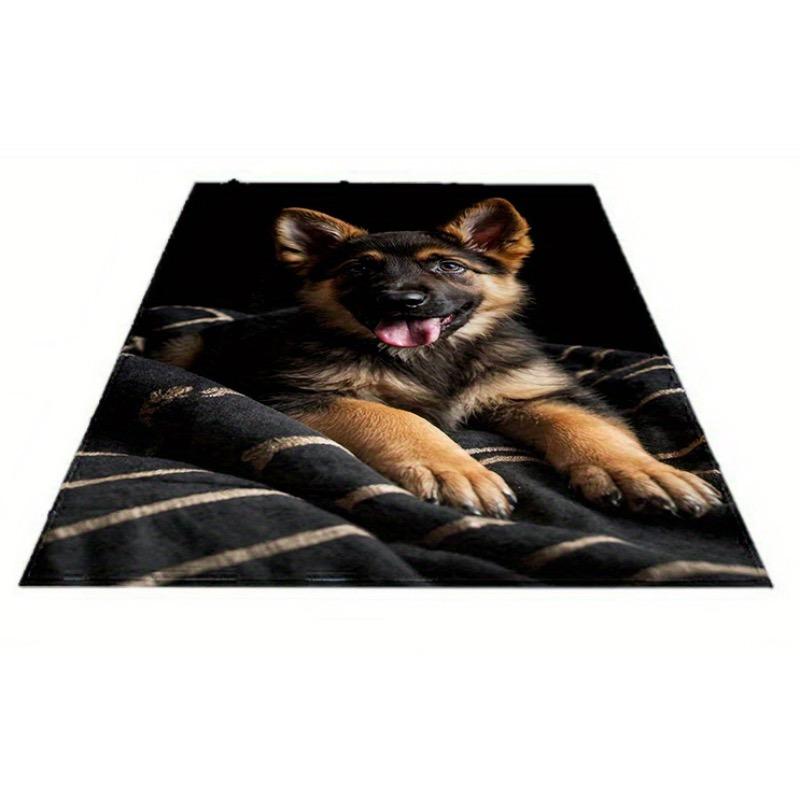 

1pc Polyester Flannel Fleece Throw Blanket with Cute Dog Print Digital Printing AllSeason Knitted Soft Warm Blanket for Sofa 75x100cm