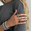 Minimalist Geometric Square Diamond Elastic Bracelet, Ins Cool Sweet Inlaid Spliced Bangle For Women