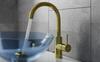ILLUSION I Light Gold High Washbasin Tap Besco