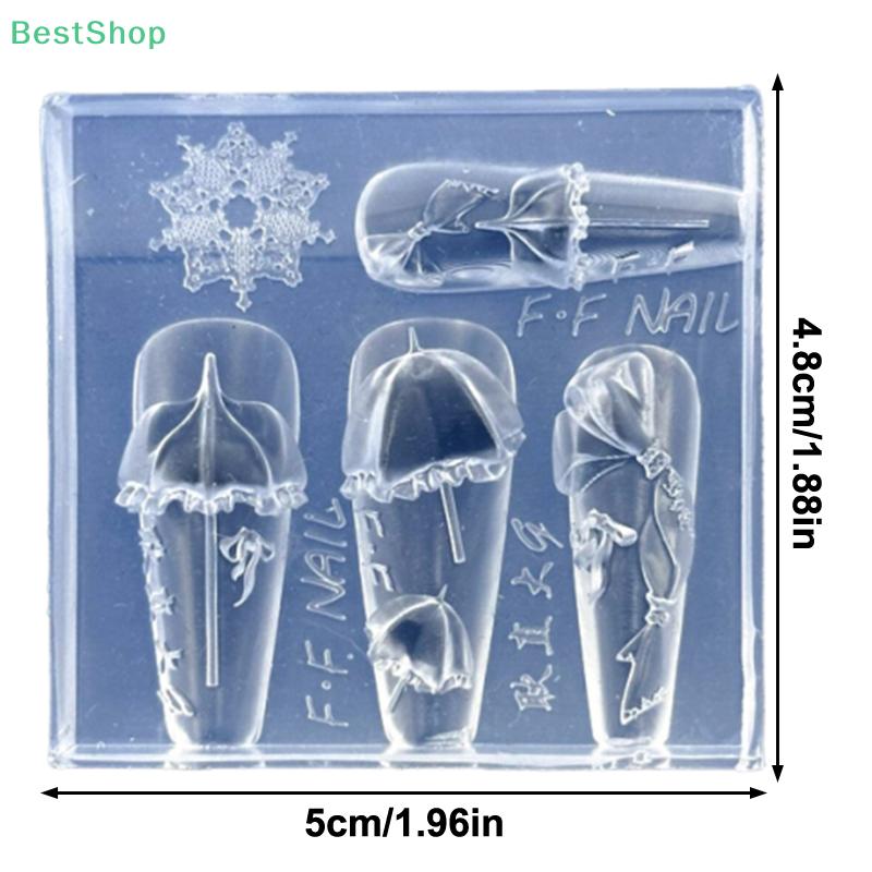 3D Silicone Nail Art Mold Butterfly Pattern Lace Parasol Circular Design DIY Nail Art Decor Transparent Manicure Template