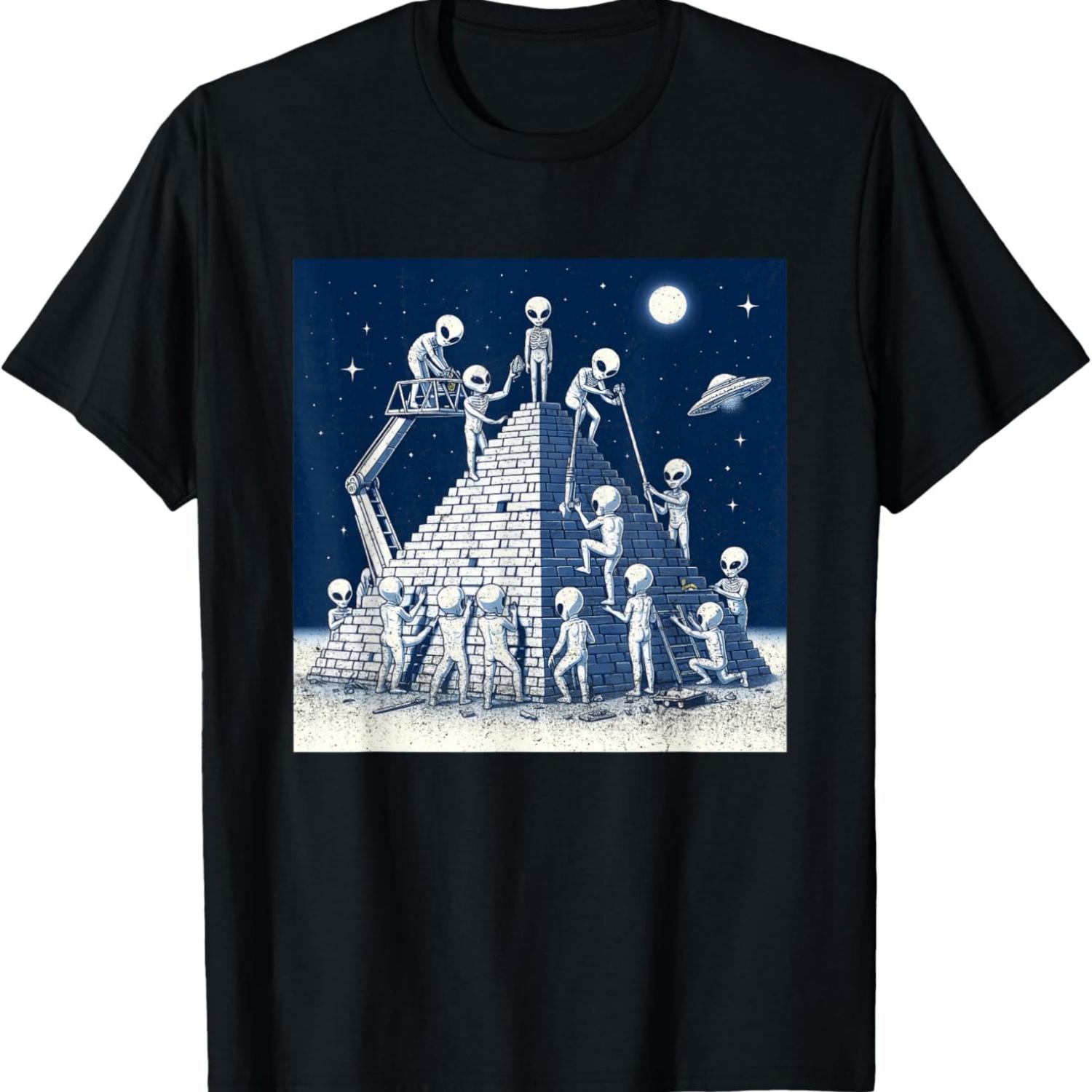 

Инопланетяне строят пирамиду футболка M чёрный