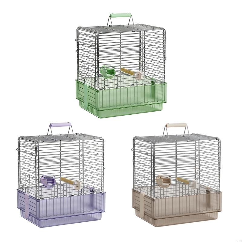 Stable Folding Metal Bird Cage Rusts Resistant Stainless Steel Easyly Transport Pet Carriers For Outdoor Activity P9YB