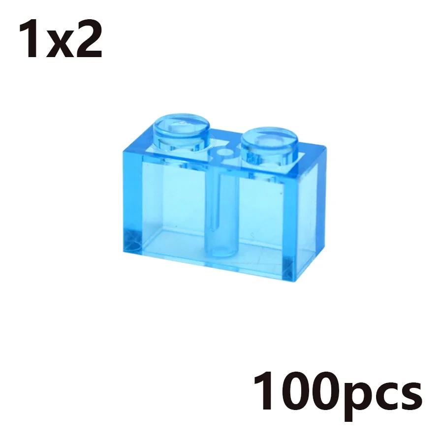 MOC Transparent Thick Building Blocks Figures 1x1 1x2 2x2 2x4 Dots Clear Brick Compatible Brand Educational Creative Toy for Kid
