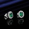 Emerald Zircon Gemstone Drop Earrings for Women