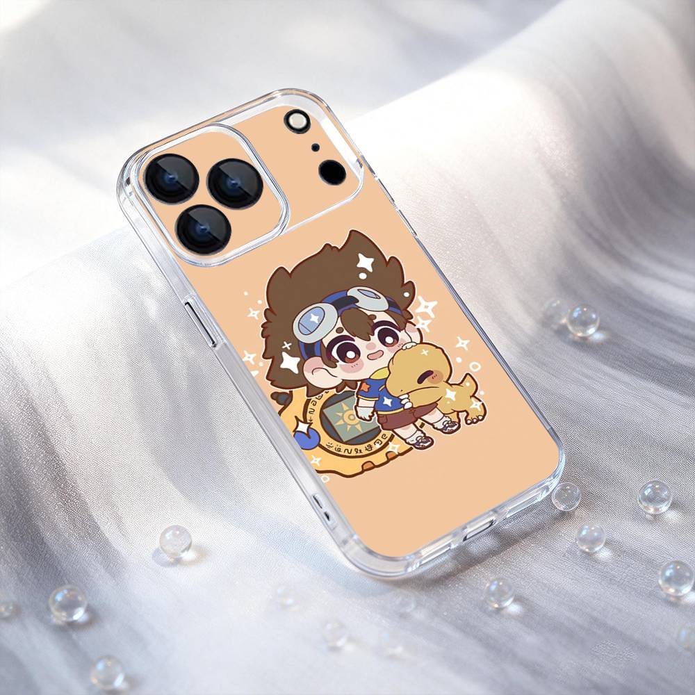 Cartoon D-Digimon Cute Phone Case For iPhone 11,12,13,14,15,16,17 Pro,Max,Plus,X,XS,XR,SE4,E Mini Transparent Soft Cover