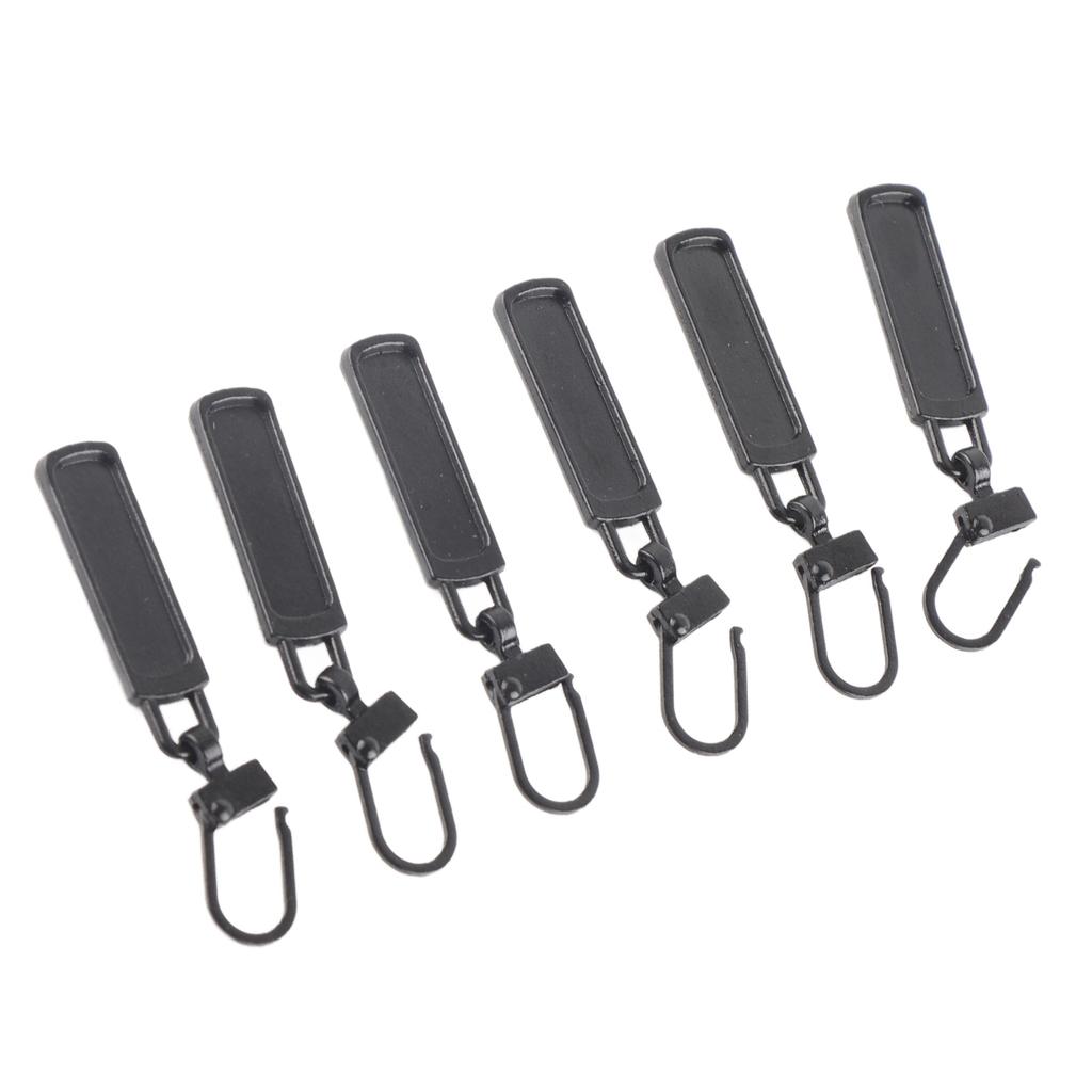 6Pcs Zipper Pull Tab Rustproof Detachable Colred Zipper Pull Replacement for Clothing Luggage Shoes
