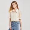 Women's French-Inspired Short-Sleeve Commuter Blouse