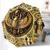 1pc Egyptian Symbols Automatic Open/close, Heavy-Duty Iron Frame & 8-Rib Structure, Compact Folding Umbrella for Women/Men, All-Season Travel, Hallowe