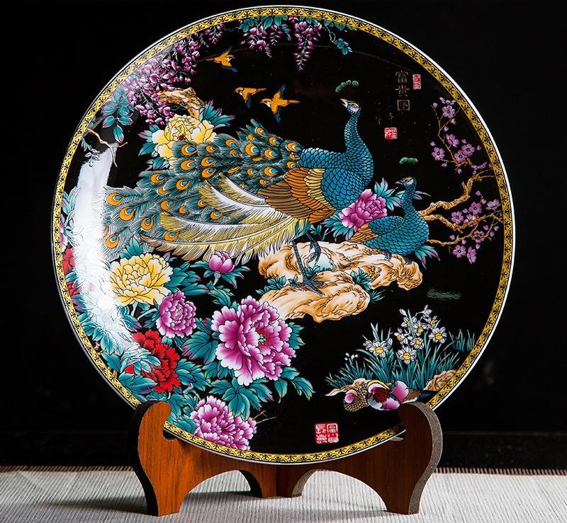 Creative Ceramic Plates Decorative Ornaments Home Decor Hanging Plates Handicrafts Living Room Wine Cabinets Decorative Plates