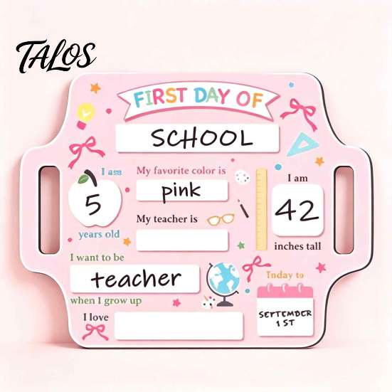 Birthday Party Sign First and Last Day of School Board for Kids, Reusable Wooden Handwritten Note Holder Chalkboard Sign, Cute Writing Daily