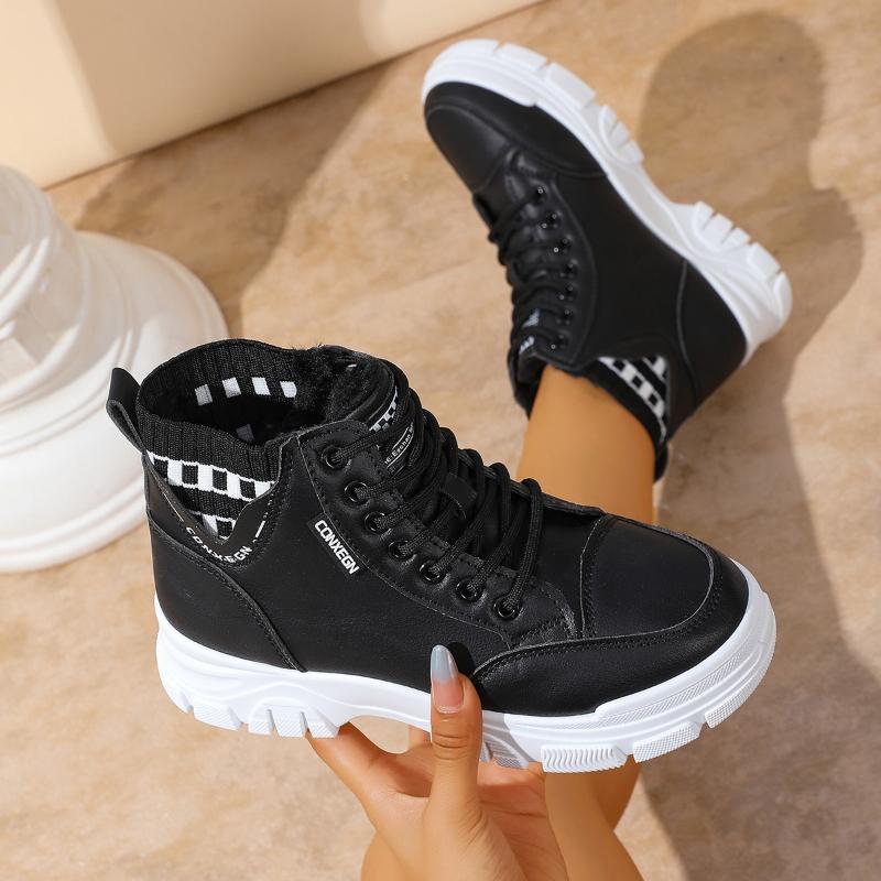 

Winter Fashion Warm Sport Boots Women s Short Plush Ankle Boots Versatile Lace Up Platform Lady Shoes Lightweight Sneakers 35-43 43