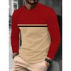 Men's Long-Sleeved Striped Printed T-Shirt - Comfortable and Breathable Shirt for Outdoor Leisure Streetwear