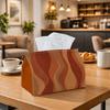 1pc  Abstract Waves Tissue Box | Multi-functional Napkin Dispenser, Two Sizes Available Suitable for Home, Parties, Car Decoration Orange Brown Fluid 