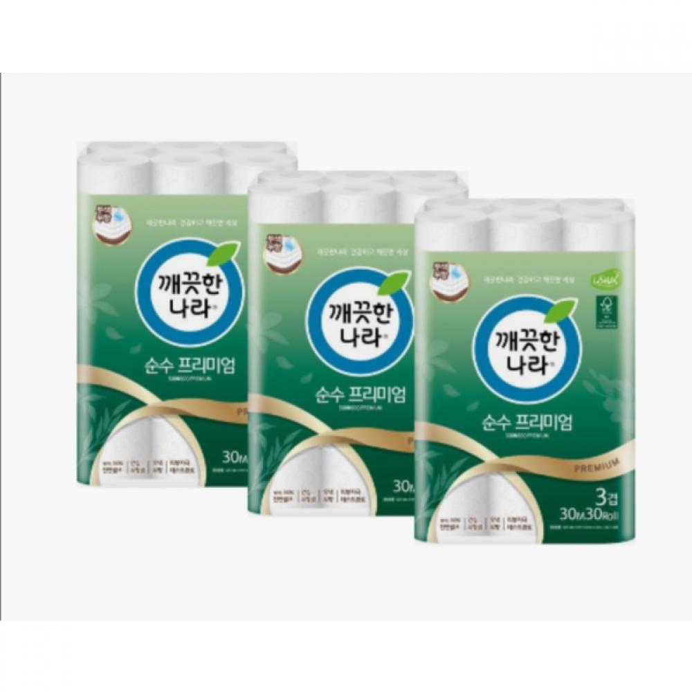 Shinsegae Standard Pure Premium Toilet Paper 30m 30 Rolls Single option