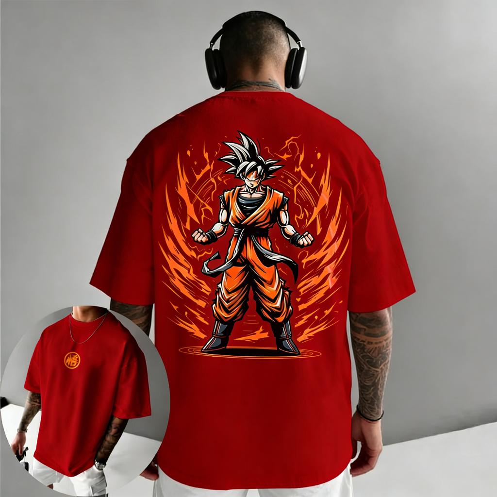 Dragon Ball Anime Goku Printed Cotton T-shirt Harajuku Men and Women Summer New Large Loose Casual Short Sleeve Top