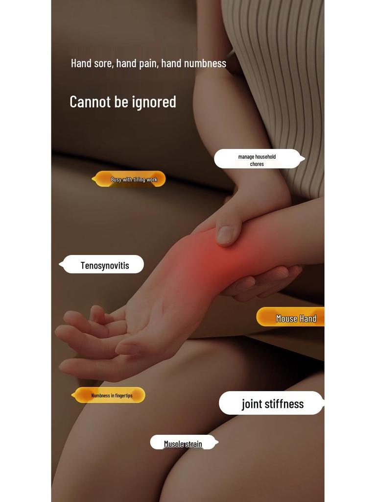 Hand Massager with Heating and Airbag Kneading for Finger, Joint, and Palm Pain Relief