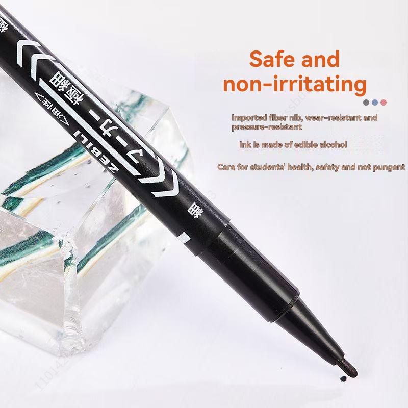 10Pcs/set Double Tip Art Black Blue Ink Permanent Paint Marker Pen for Plastic Wood Stone Metal Glass Doodling Marking Graffiti