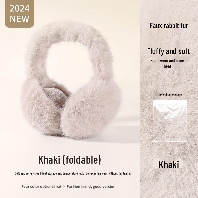 Guteng Women's Warm Faux Rabbit Fur Foldable Earmuffs (3-Pack)