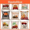 Chic Cotton Linen Pillow Case With Stunning Pumpkin Design For Autumn Ambiance