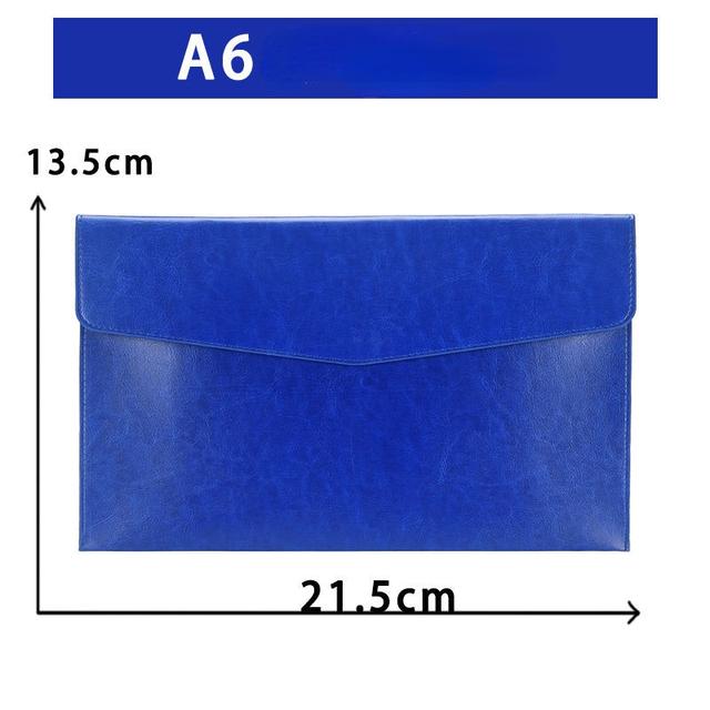 A6 A5 A4 Leather File Folder Data Package Document Bag Fashion Briefcase Data Contract Bill File Bag School Office Supplies