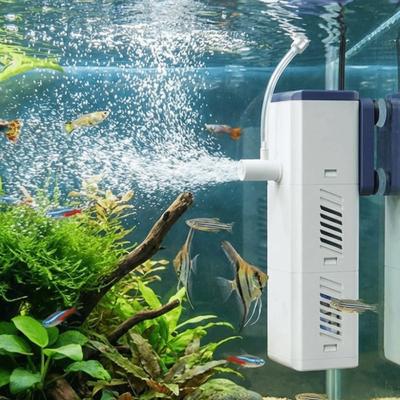4-in-1 Filter Kleiner Aquarienfilter Regenbrauseauslass Hohe Saugkraft Tauchfilter Wellenmacher Ultra leise