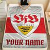 1 Stück Personalisierte Decke mit VfB Stuttgart Muster aus Flanell Geeignet für Alle Jahreszeiten für Heimdekoration Wärme und Komfort Geschenke Feiertagsgeschenk_xia