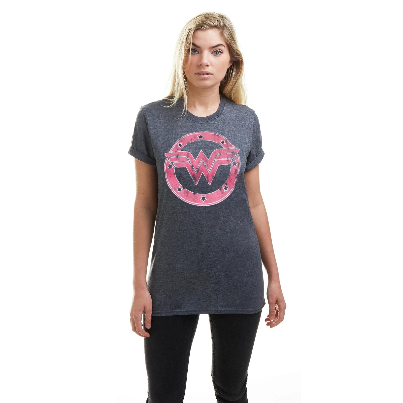 

Women s D.C. Comics Wonder Woman Emblem Dark Heather T-Shirt S