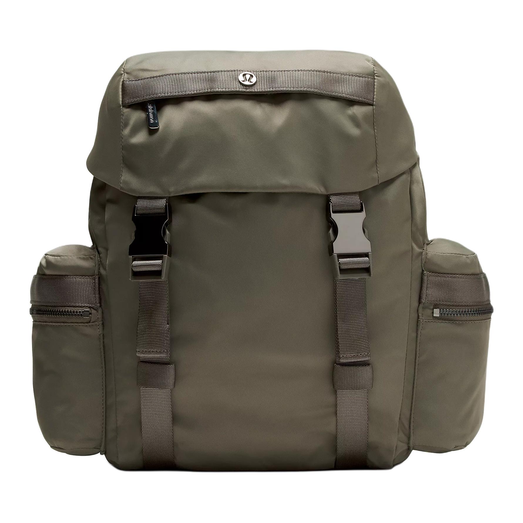 Lululemon Wunderlust 14L Versatile Lightweight Nylon Mini Backpack Unisex Backpacks Military-Green Copper LU9COIS-069345 Army Green & Gunmetal Copper