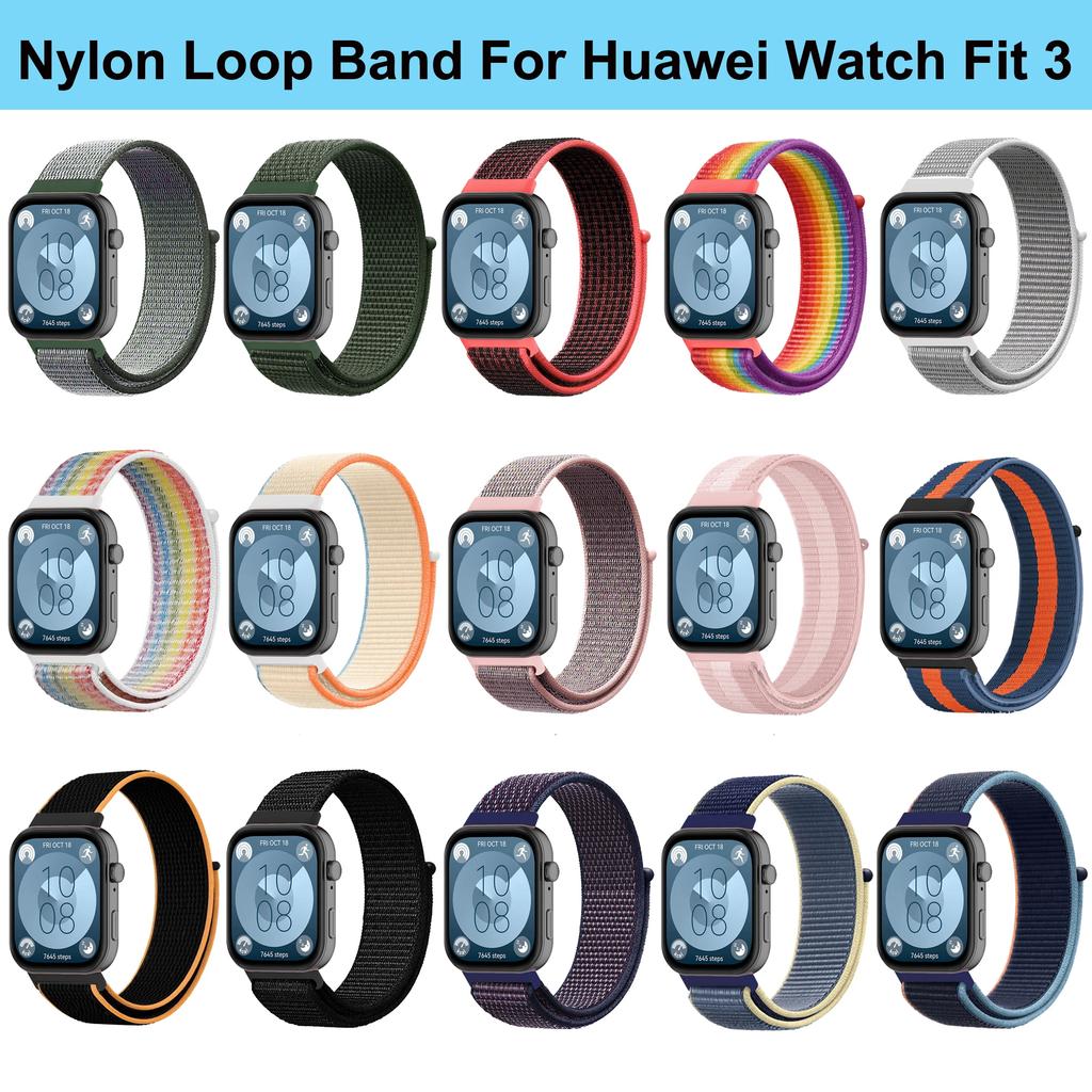 Oficiální nylonový smyčkový řemínek pro Huawei Watch Fit 3 Sportovní náramek Řemínek Correa pro Huawei Watch Fit 3 Chytrý náramek