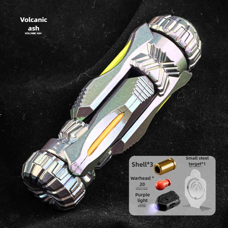 One-Touch Fire Alloy Mini Blaster Fidget Spinner Launcher with Safe Plastic Ammo Stress Relief Finger Toy Shooting Game Gift Set