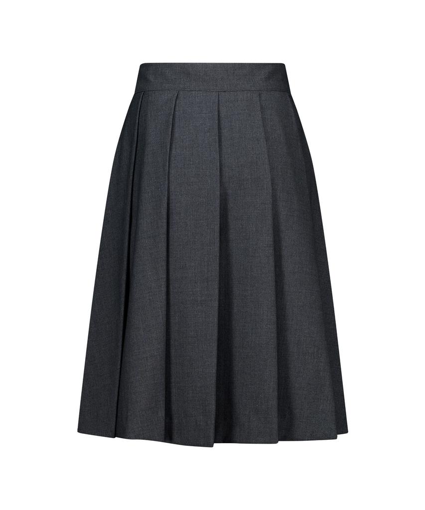 Le Sonnet Classic Pleated Wool Skirt Grey