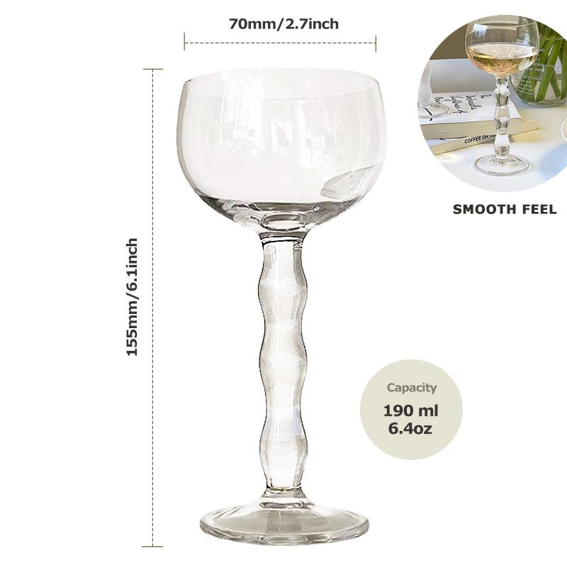 Champagne Glasses Luxury Set - Vintage Wave Pulled Stem Lead-Free Crystal Glassware for Cocktails, Perfect New Year's Gift