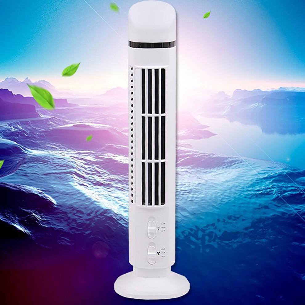 YANHAIGONG Oszillierender Turmventilator, USB Mini Blattloser Schreibtischventilator mit Licht, Tragbarer Leiser Standventilator