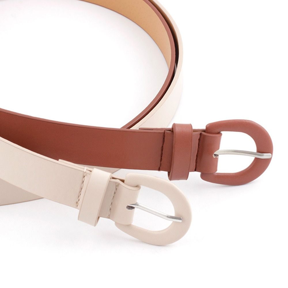 Candy Color Horseshoe Buckle Waistband Trouser Dress Belts Decorative Waist Strap Leather Belt