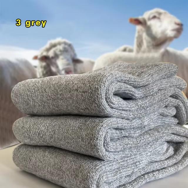 

3 пары зимних теплых толстых махровых мужских носков, шерстяные мужские носки, носки-тапочки, носки из мериносовой шерсти для защиты от холода и снега, размеры 39-44