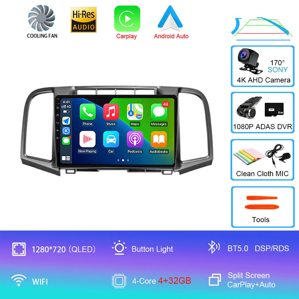 Android 14 Car Radio Carplay Auto For Toyota Venza 2008 2009 2010 - 2016 GPS WIFI+4G Multimedia DSP Player 2Din Video DVD Stereo
