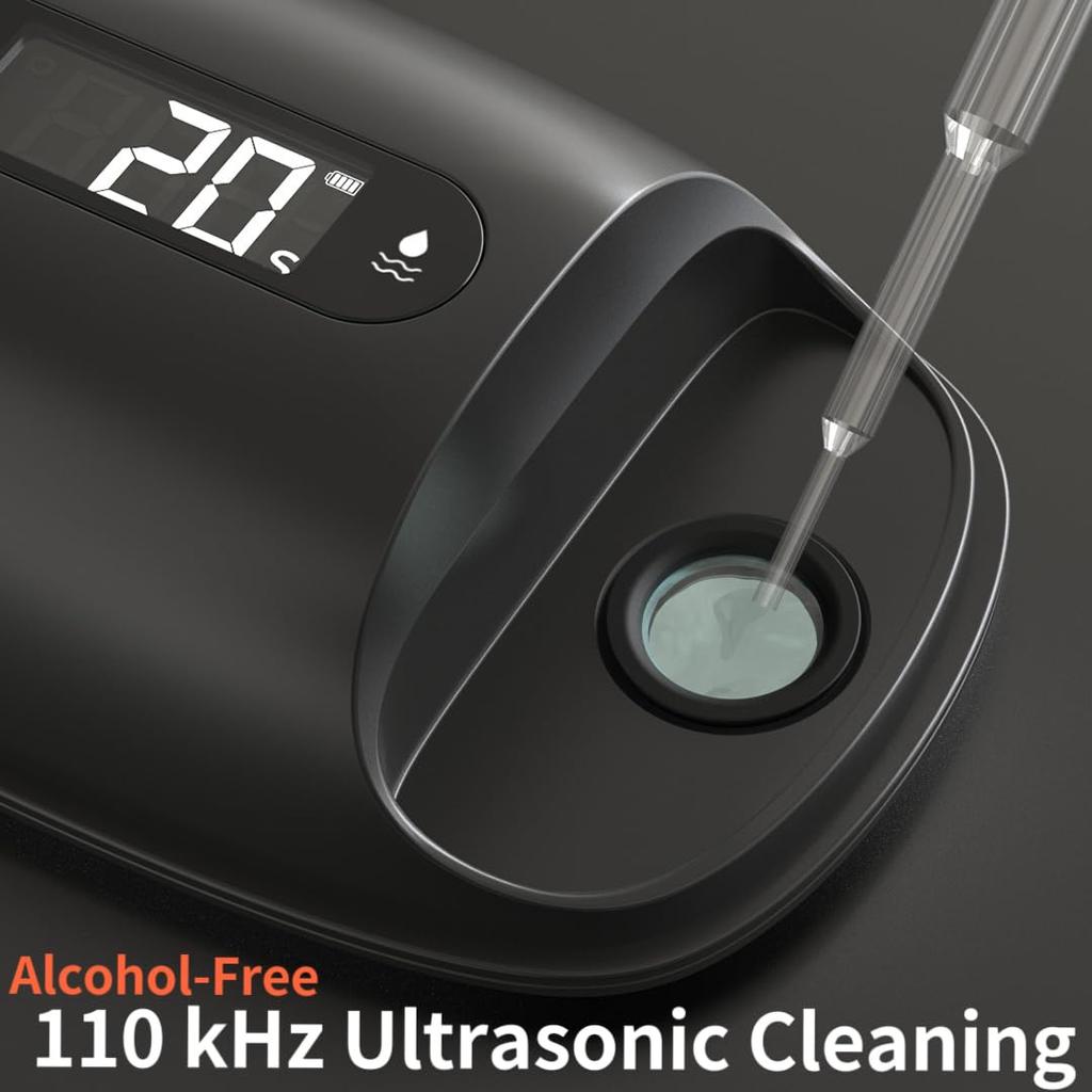 HumminGuru Ultrasonic Stylus Cleaner Digital Pressure Gauge 110kHz Ultrasonic Stylus Cleaning with Digital Turntable Stylus Force Scale Gauge +